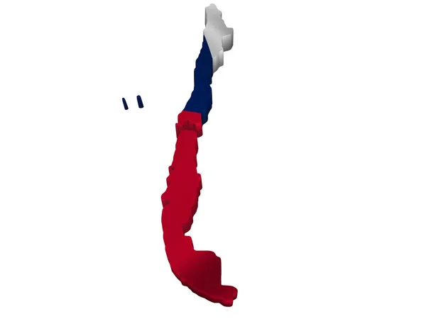 Σημαία και χάρτη της Χιλής Εικόνα Αρχείου