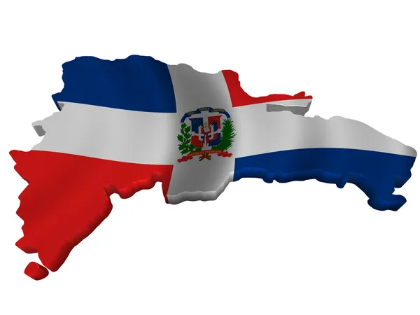 국기와 도미니카 공화국의 지도 스톡 사진