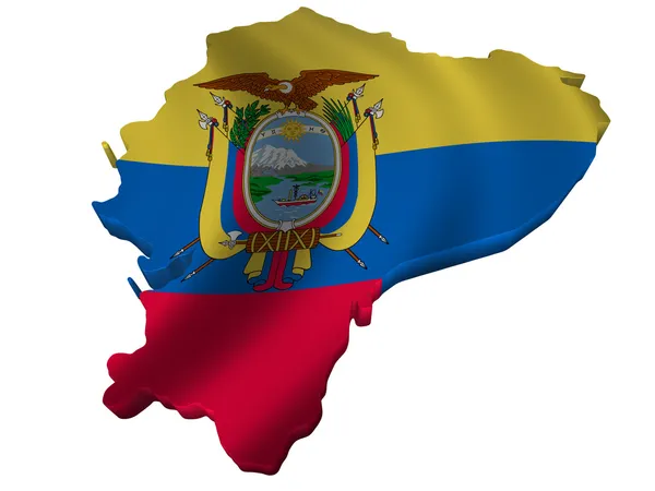 Vlajka a mapa Ekvádoru Royalty Free Stock Obrázky