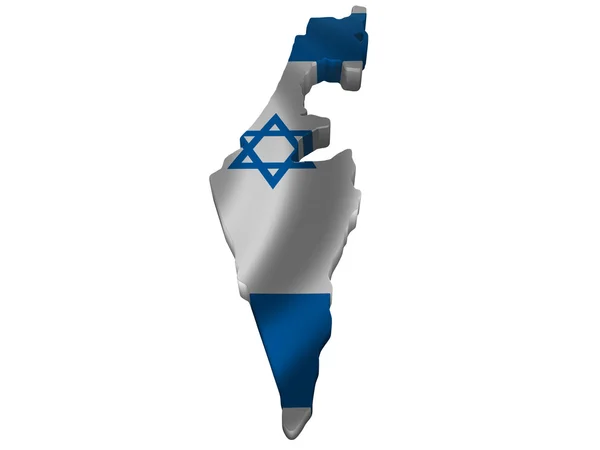 Zászló és Izrael Térkép Stock Fotó