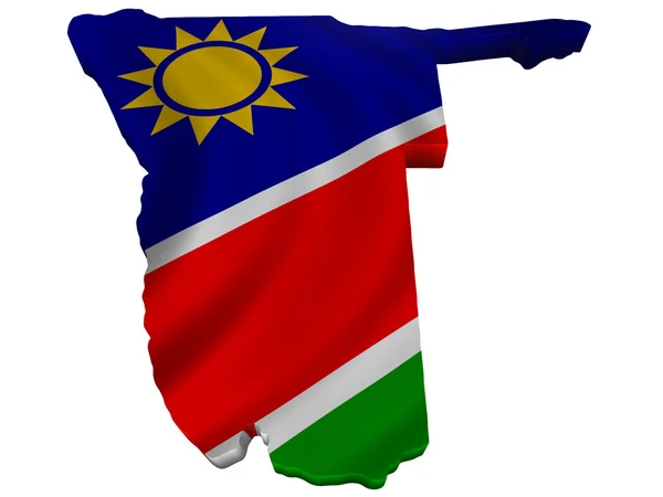 Flagga och karta över namibia Stockbild