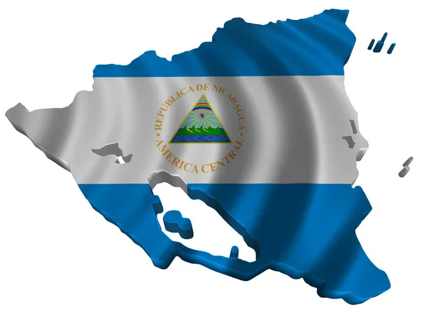 Vlag en kaart van nicaragua Stockfoto
