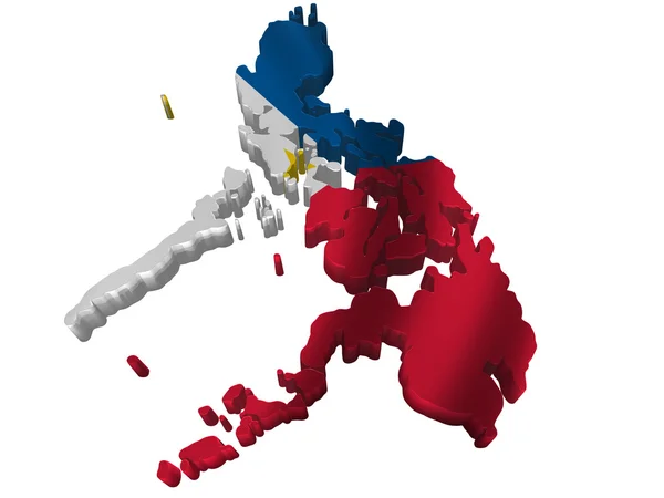 Bandera y mapa de Filipinas Imagen de archivo