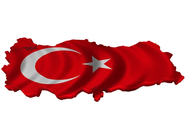 Zászló és Törökország Térkép Stock Kép