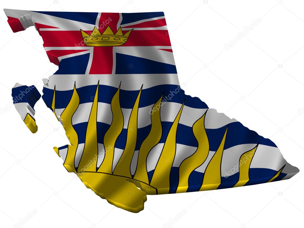 Flag and map of British Columbia