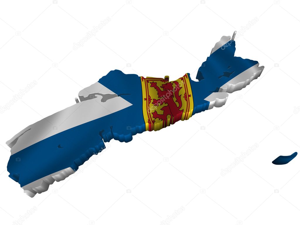 Flag and map of Nova Scotia