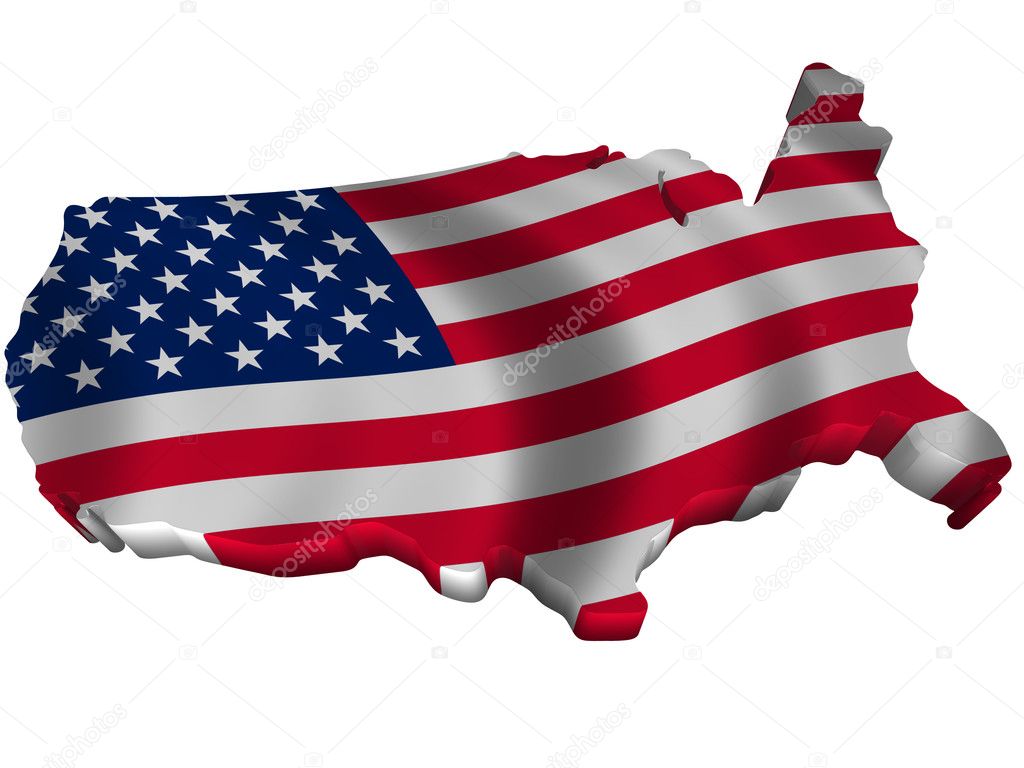 Flag And Map Of United States Of America 2 — Stock Photo © Savup 5245779