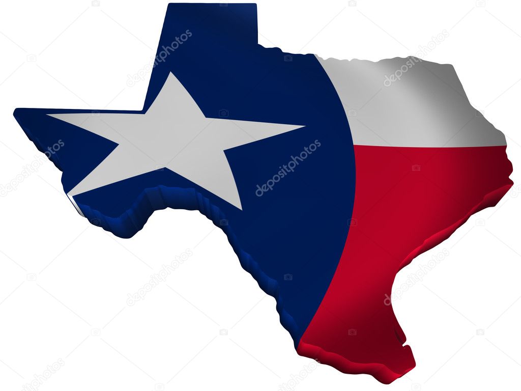 Flag and map of Texas