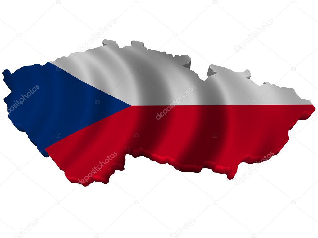 Flag and map of Czech Republic