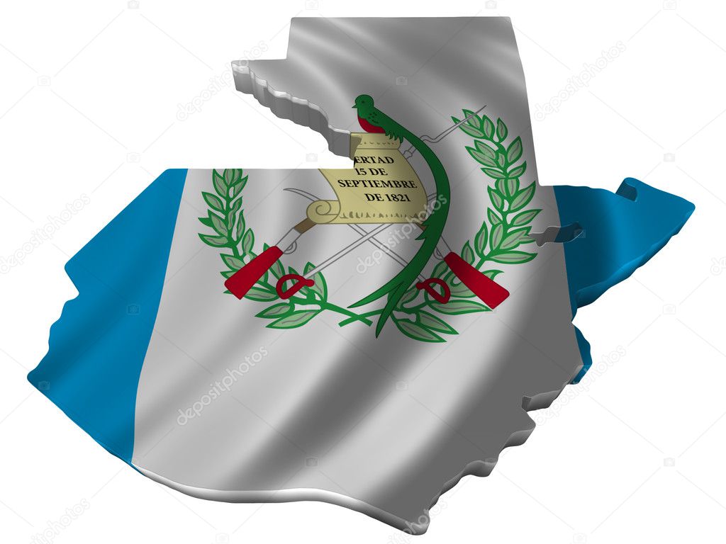 Flag and map of Guatemala