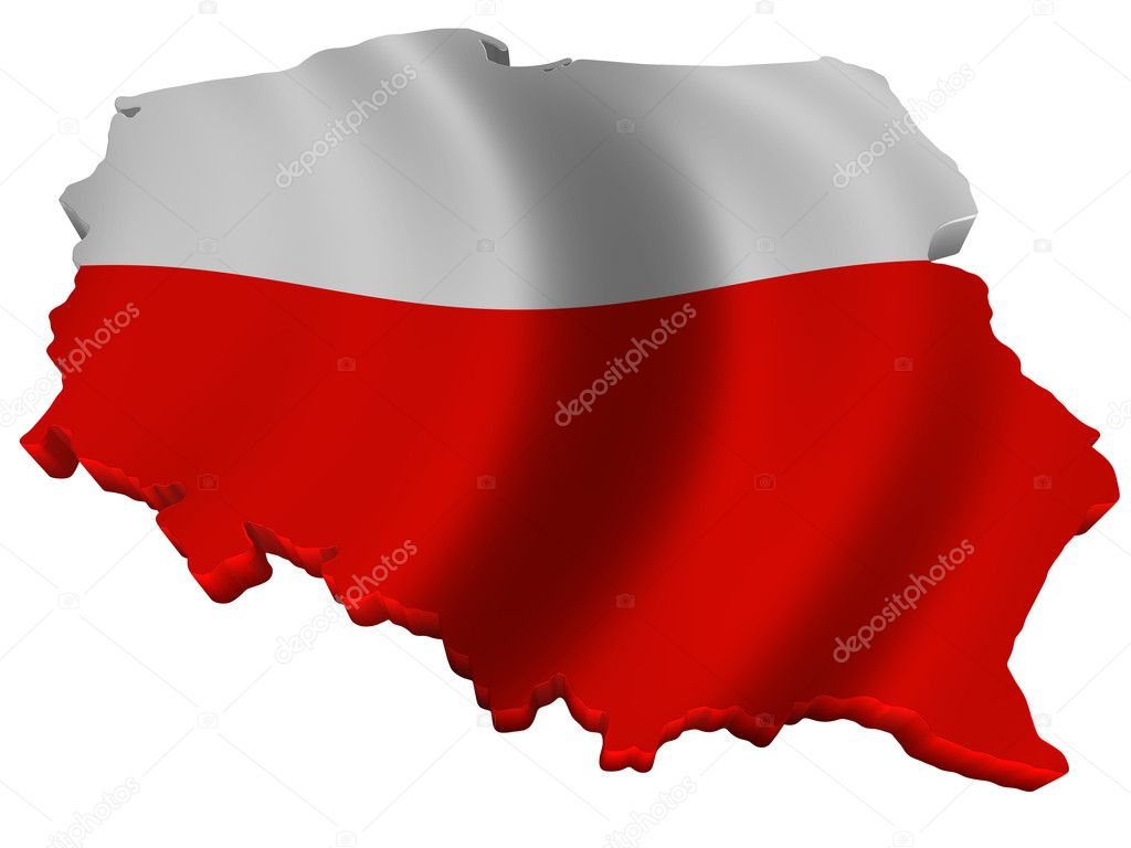 Flag and map of Poland