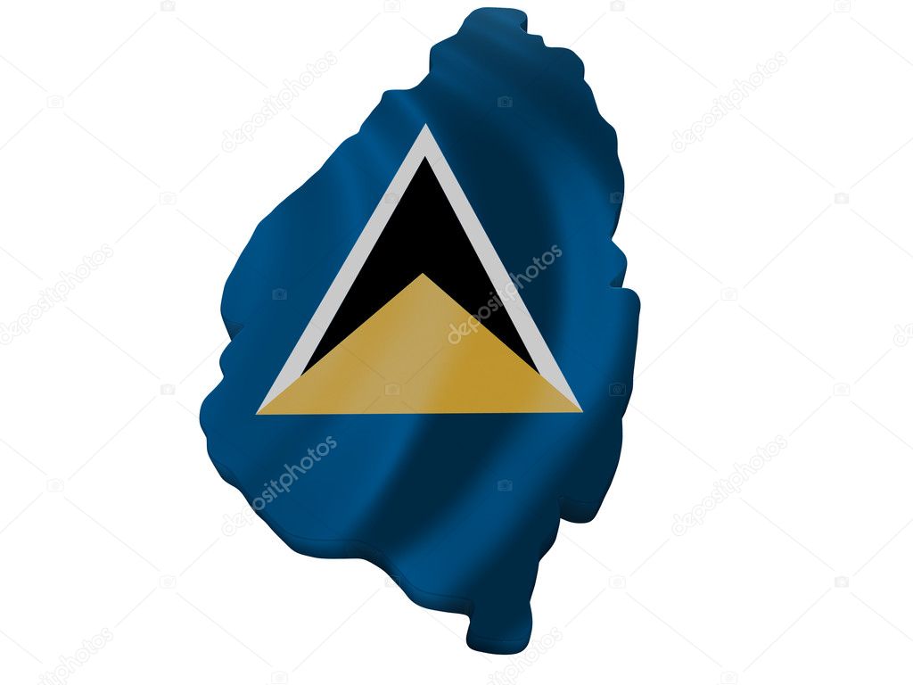 Flag and map of St. Lucia — Stock Photo © sav_up #5247334