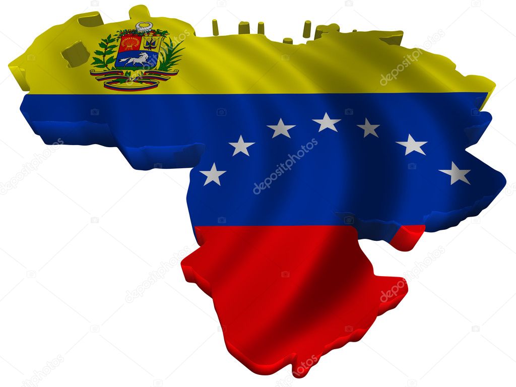 Flag and map of Venezuela