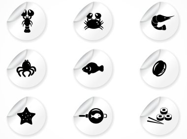 Stickers with icons clipart