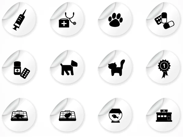 Stickers with icons — Stock Vector