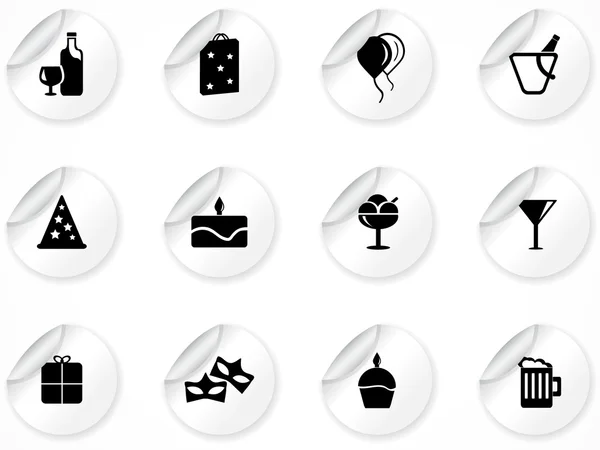 Stickers met pictogrammen — Stockvector