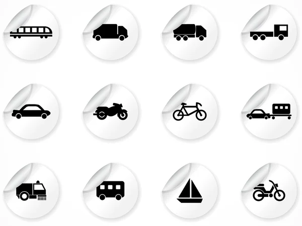 Stickers with icons — Stock Vector