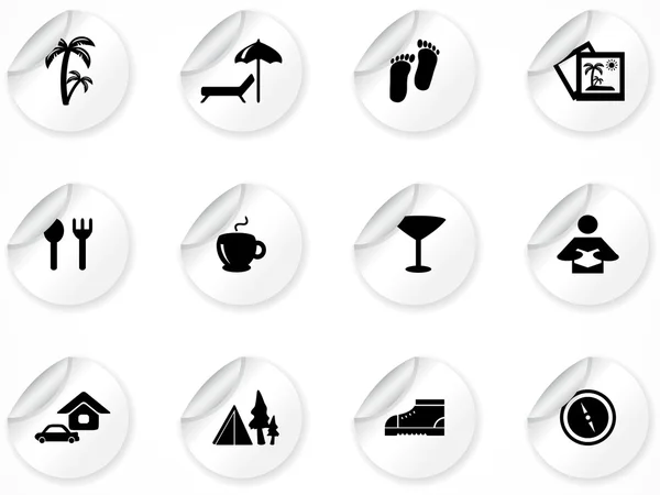 stock vector Stickers with icons