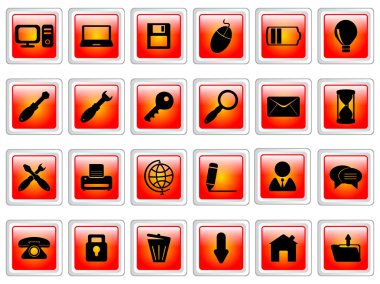 Turuncu Web düğmeleri