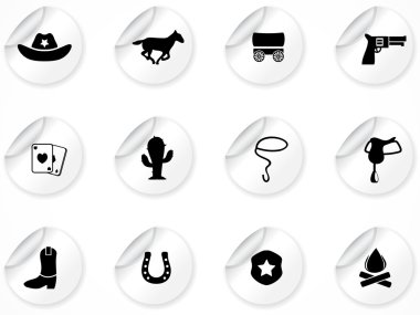 Stickers with icons clipart