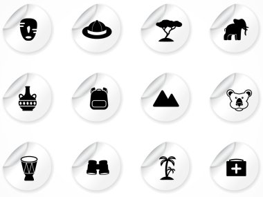 Stickers with icons clipart