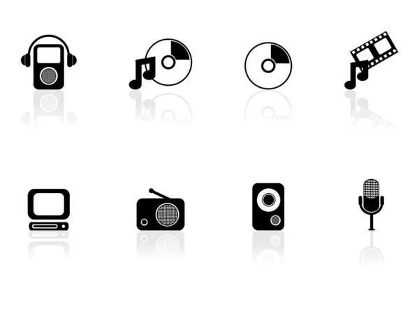 Audio-Icons gesetzt — Stockvektor