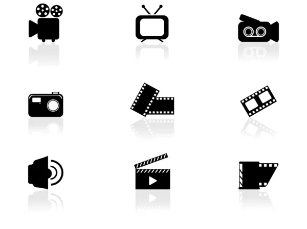 Video icons set — Stock Vector