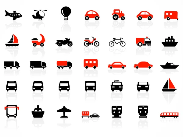 Big transport icons set — Stock Vector