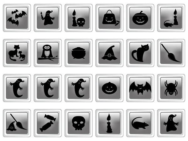 Conjunto de botones Halloween — Vector de stock