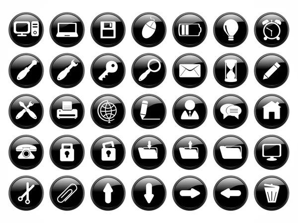 Siyah Web düğmeleri — Stok Vektör