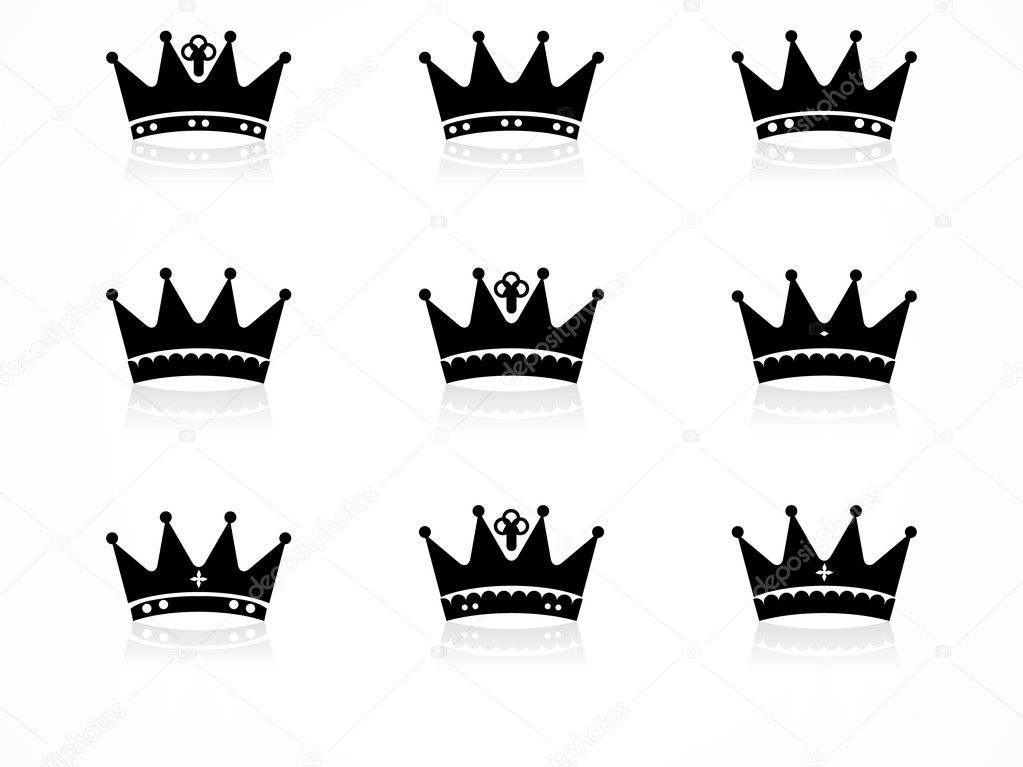 Crown icons set
