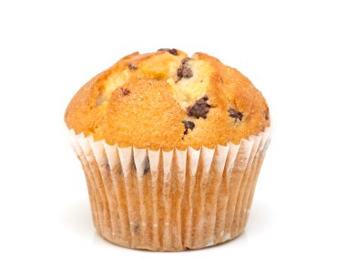 Fresh chocolate muffin close-up clipart