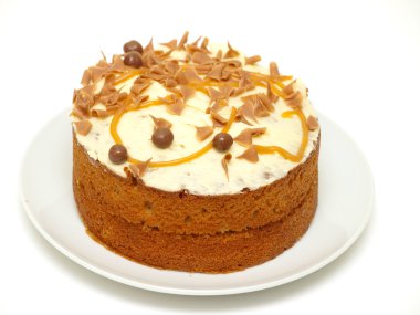 Toffee cake topped with chocolate clipart