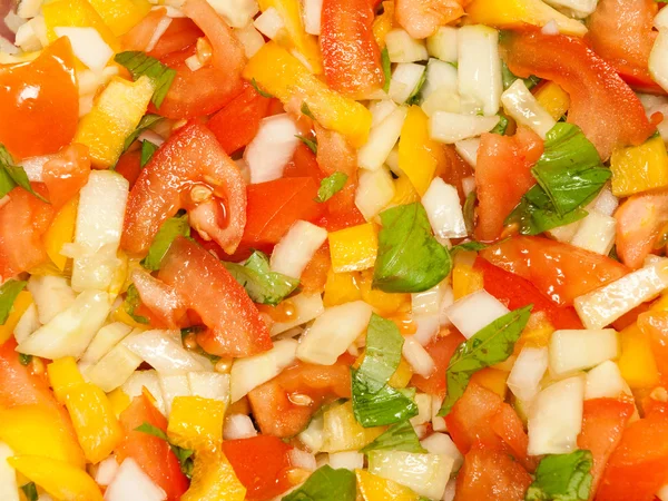 stock image Vegetable salad ingredients close up