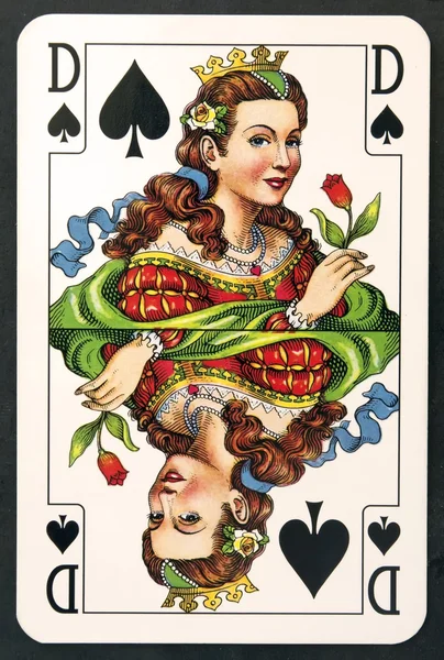 Spielkarten-Königin Stockfoto