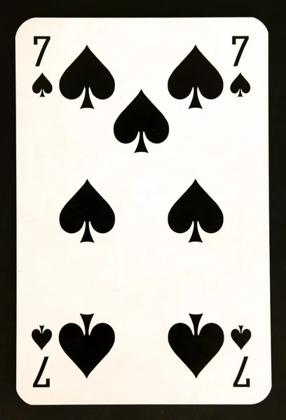 Spielkarte sieben Stockfoto