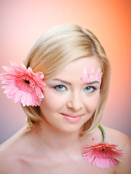 Beautiful young woman with fashion make-up Stock Photo