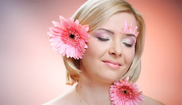 Beautiful young woman with fashion make-up Stock Photo