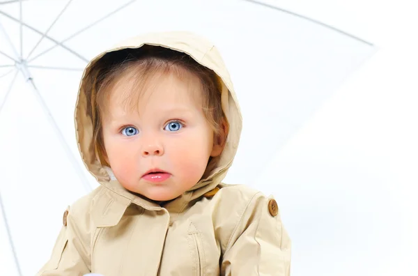 Baby Girl in hood — Stock Photo, Image