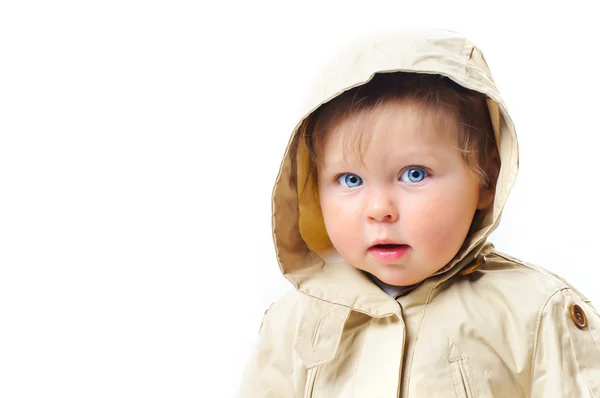Baby Girl in hood — Stock Photo, Image
