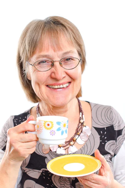Happy senior kvinna med ett härligt leende — Stockfoto