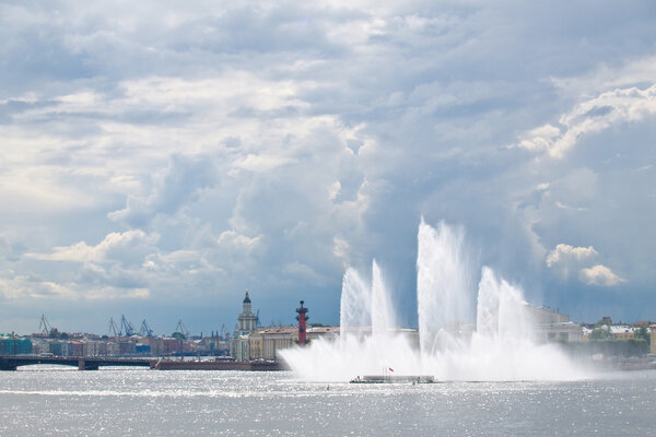 Panorama of Basil Island in St Petersburg, Russia