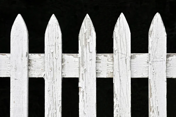 Rustic White Picket Fence — Stock Photo, Image