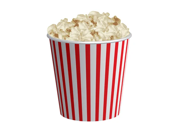 Boîte classique de pop-corn rouge et blanc — Image vectorielle