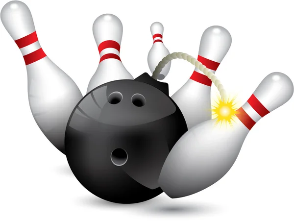 Bomba labda bowling — Stock Vector