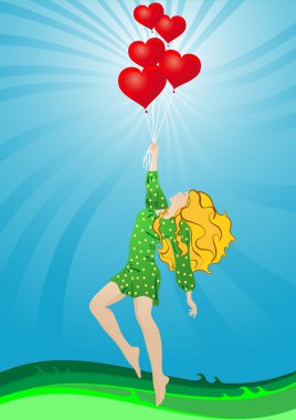 Flying girl clipart