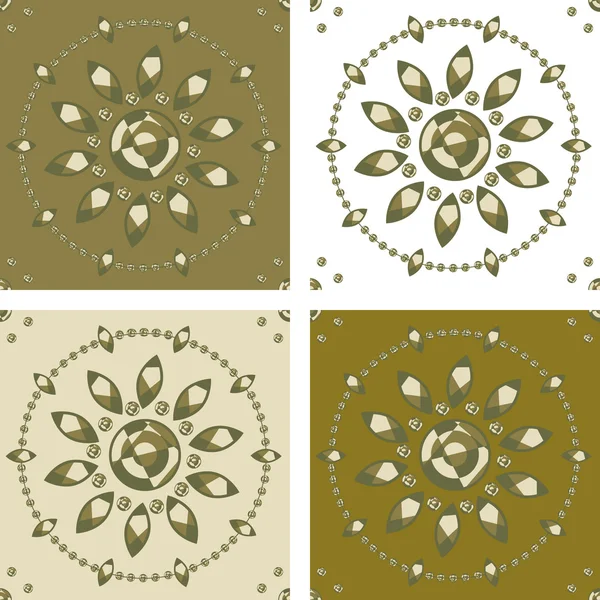 Motives for seamless background - graphic flower faces — Stock Vector
