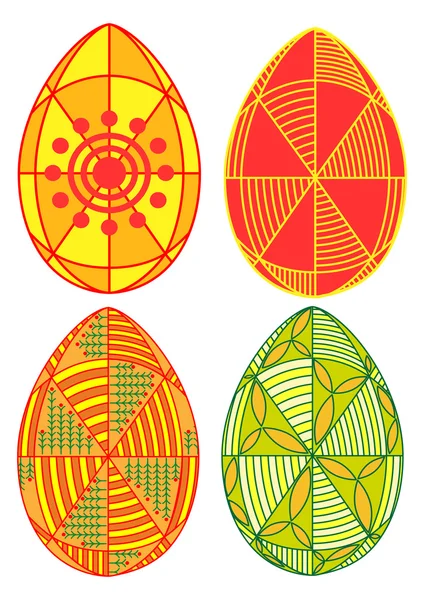 伝統的なパターンを持つイースターエッグ — ストックベクタ