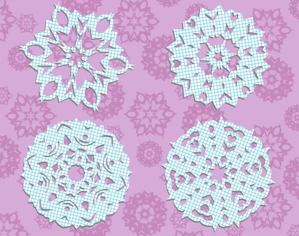 Flocons de neige Fait main — Image vectorielle