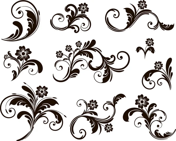 stock vector Set of floral elements